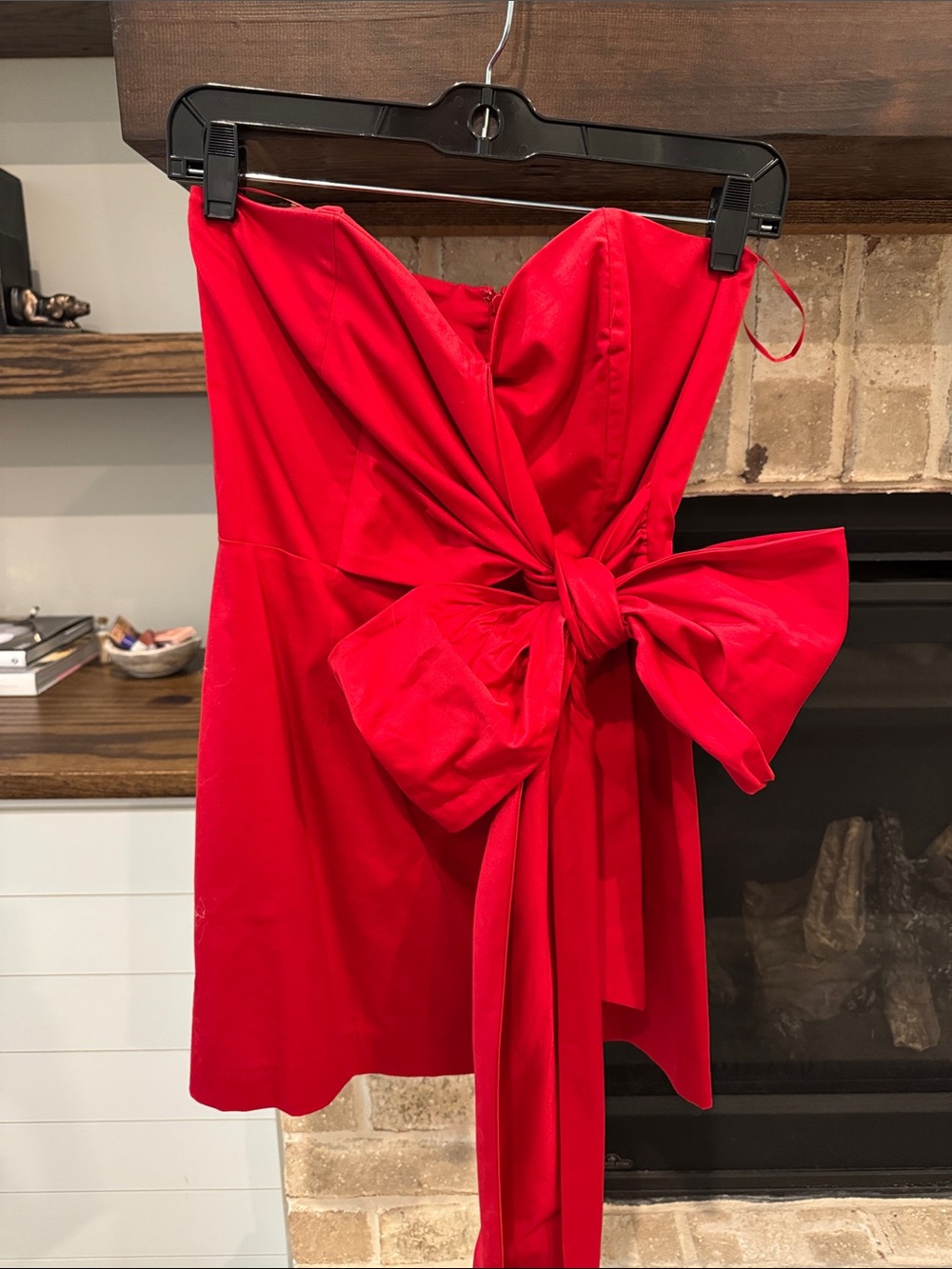French Connection Scarlet Strapless Bow-Front Mini Dress